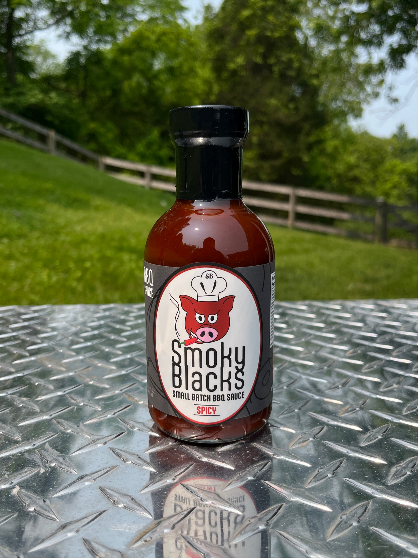12 FL OZ SMOKY BLACKS SPICY SMALL BATCH BBQ SAUCE