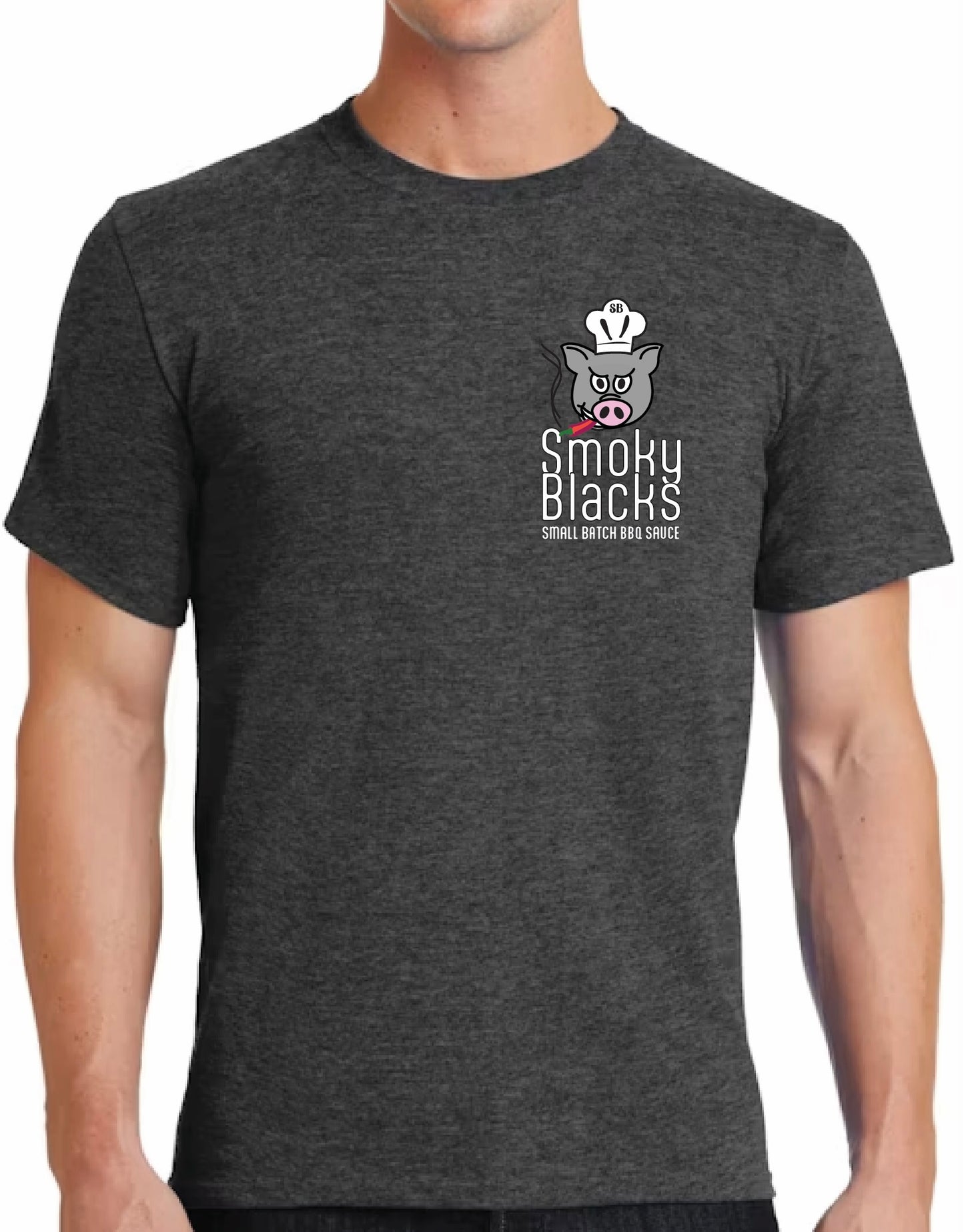 Smoky Blacks T-Shirt - Dark Heather Gray Color